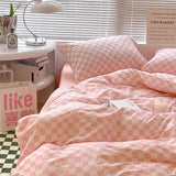 Popxstar Ins Pink Flowers Bedding Set Flat Bed Sheet Duvet Cover Twin Full Queen Nordic Bed Linen Boy Girl Bedding Sets Flower Cherry