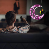 Popxstar  Cat Neon Light for Wall Decoration Moon Cat Star LED Light Sign Suitable for Room Home Party Birthday Beer Sign- USB Powered