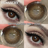 1 Pair Colored Brown Contact Lenses for Eyes Natural Soft Lens Women Makeup Lens Cosmetics Gray Pupils Yearly Daily Use