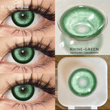 1pair Green and Red Anime Cosplay Colored Contact Lenses for Cosplayers: Daily, Party, and Eye Beauty Makeup Contacts