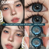 Popxstar  1Pair Color Contact Lens Pupils High Quality Green Eyes Blue Gray Lenses Makeup Diameter 14.2mm Fast Shipping