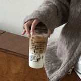 Popxstar  Line Doodle Drinking Glass Elegant Transparent Cup for Cocktail Juice Iced Coffee Crystal Clear Minimalist Drinkware Gift