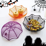Popxstar  Halloween Spider Web Dessert Basket Halloween Party Decor Candy Bowl Haunted House Trick or Treat Party Supplies Snack Tray
