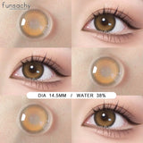 Popxstar  1Pair Natural Brown Gray Contact Lenses for Eyes Fashion Korean Eye Makeup Contacts Beautiful Pupil Yearly Cosmetics