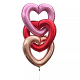 Popxstar  Love Heart Aluminum Film Balloon Peach Heart Foil Balloon Wedding Room Decor Bride To Be Photobooth Props Baloon Bridal Shower