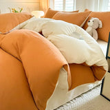 Solid Color Brushed Four Piece Set Home Textile Bedding Three Piece Set Autumn Short Plush Bed Sheets, Duvet Covers, Pillowcases