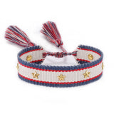 popxstar Hand Woven Bracelets Adjustable Studded Stars Bracelet Fashion Jewelry Gifts