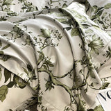 Popxstar  Vintage Green Botanical Flowers Duvet Cover Set 600TC Egyptian Cotton Luxury Soft Bedding Set Fitted Sheet Bed Sheet Pillowcases