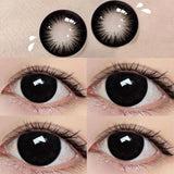 Popxstar  Pair of Black Large Diameter Lenses with Eye Contact Colored Contact Lenses Womens Mens Natural Annual Natural Soft Lenses