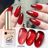 popxstar UR SUGAR 15ml Jelly Milky White Translucent Color Gel Polish Semi Permanent UV Gel Nail Art Soak Off Gel Varnish Latest Fashion