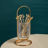 Popxstar  Household Stainless Steel Fork Fruit Fork Storage Dining Table Kitchen Decor Small Spoon Chopsticks Storage Box Home DecorationF