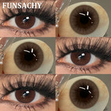 1 Pair Brown Color Contact Lenses Natural Eye Contacts Blue Colored Soft Lens Yearly Use Women Makeup Cosmetic Lenses