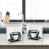 Popxstar Tissue Holder Coffee Cup Shape Stainless Steel Tissue Dispenser Kitchen Restaurant Table Napkin Holder Household Supplies
