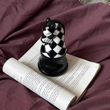 Popxstar  Retro Chess Pieces Toothpick Dispenser Ceramics Toothpick Box Creative Table Decoration & Accessories Dental Floss Case Gifts