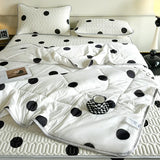 Popxstar Cooling Summer Comforter Bedding Sets Double Sided Cool Feeling Fabric Duvet Summer Blanket Ice Silk Fitted Sheet and Pillowcase