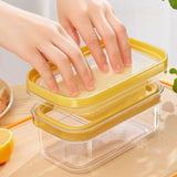 Durable Plastic Butter Keeper with Sealing Lid Anti-Scratch Butter Slicing Box Hand Press Butter Box Household