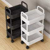 Popxstar Trolley Organizer Auxiliary Cart With Wheels Kitchen Furniture Cabinet Storage Rack Mobile Plastic Bookshelf Vegetable Basket