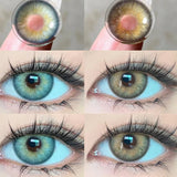 Popxstar 1 Pair Colorcon Korean Lenses Colored Contact Lenses for Eyes Green Eye Lenses Fashion Lenses Brown Contact