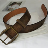 Popxstar  Pattern Print Retro Y2K Belts For Women Luxury Designer Brand Buckle Pin Waist Belt Female Pu Leather Hip Hop Fashion Waistband