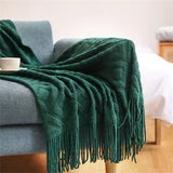 Popxstar  Summer Blanket for Bed Sofa Knitted Blanket With Tassel Nap Blankets Air Conditioning Blanket Soft Throw Blanket Bed Sheet Cover