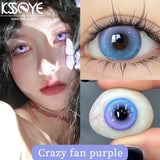 Popxstar  1 Pair New Style Color Contact Lenses with Diopter Myopia Eyes Cosplay Blue Fragrant Butterfly Contacts Lens Makeup YearK