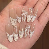 Popxstar 24pcs Simple Almond False Nails Sets Blush Design Press on Nails Art Datachable Short Oval Fake Nail with Jelly Glue Manicure
