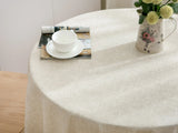Popxstar Round Tablecloth Solid Color Tassel Cotton Linen Table Cover for Kitchen Dining Party Farmhouse Tabletop Decoration Accessories
