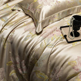 Popxstar  Brocade Jacquard Egyptian Cotton Patchwork European Luxury Bedding Set Duvet Cover Set Flat/Fitted Bed Sheet Pillowcases 4Pcs