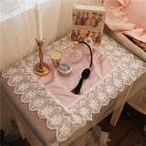 popxstar European  Lace Embroidered Coaster Dish Tableware Mat Kitchen Cup Placemat Dinner Table Decor Mat Cloth Coffee Drink Pad