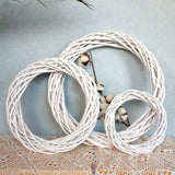 Popxstar 10-30CM Christmas Rattan Ring White Wreath Garland Hanging Vine Ring DIY Craft Xmas Ornaments Xmas Party Decorations