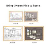 Popxstar INS LED Painting Light Dimming Wall Lamp Artwork Gift Indoor  Bedroom Table Lamp Sunlight Window Wooden Photo USB Night Luminou