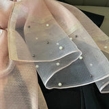 Popxstar Luxury Brand Women Fashion Scarf Plain Solid Silk Linen Shawls Scarves Summer Lady Bandanas Foulard Hijab