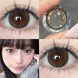 Popxstar  Two Piece Large Diameter Eye Lens Black Contact Lens with Eye Contact Magnifying Eye Color Cosmetic Student of the Year Natural