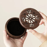 Popxstar  Walnut Hollow Carving Incense Burner Chinese Retro Tea Set Ornaments for Home Indoor Incense Burner