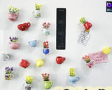 Popxstar Mini Ceramic Vase Design Magnet,set Refrigerator Magnet, DIY Fridge Magnet for Flower,Refrigerator Decorations