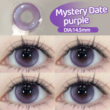 Popxstar 2PCS Myopia Beauty Colored  Contact Lenses Purple Halloween Makeup Lens Fashion Pupils Big Eye Lenses Natural Blue Lense