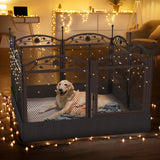 8 Panels Metal Dog Playpen with Fertility Mat and Gate Foldable Heavy Duty Pet Whelping Box Exercise Fence Cage Kennnels
