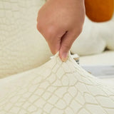 Curved Sofa Slipcover Textured Stretch Couch Cover Modern Cloud Sectional Sofa Protector Furniture Protective Cover