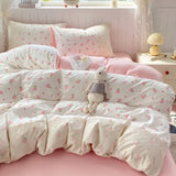 Popxstar  New cloud cotton lace summer quilt four-piece summer cool quilt single thin dormitory air conditioner quilt