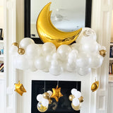 Popxstar Eid Mubarak Balloon Set Platinum Confetti Moon Stars Foil Balloons Ramadan DIY Decorations Islamic Muslim Party Balloons