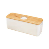 Cutting Board Lid Bread Box With Wooden Lid Spacious Container Bamboo Lid Food Storage Container Fresh Keeping Rectangular Shape