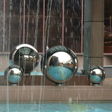 Popxstar Stainless Steel Mirror Hollow Decorative Sphere Silver Large Home Garden Ornament Decoration High Gloss Metal Sphere Ornament