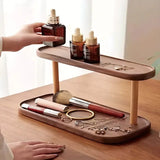 Popxstar 2-Tiers Wooden Storage Shelf Desktop Organizer Desktop Cosmetic Storage Box Dressing Table Storage Rack Bedroom Accessories