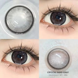 Popxstar 1 Pair 14mm Colored Contact Lenses For Eyes Fashion Natural Brown Lenses Small Beautiful Pupil with Myopia Degree Yearly Use