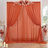Popxstar  2pcs 5ft x10ft Chiffon Backdrop Curtains, 2 Layer Sheer Fabric Backdrop Drapes Drapes for Bridal Shower Wedding Arch Party Decor