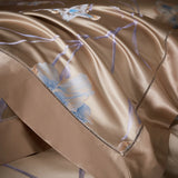 Popxstar  22 Momme Natural Mulberry Silk Luxury Bedding Set Yarn-dyed Jacquard Silk Cotton Duvet Cover Flat Sheet With Pillowcases 4Pcs