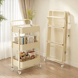 Folding Storage Rack Trolley Kitchen Bathroom Bedroom Multi Storey Snacks Shelving Organizer Carts Mobile Trolley Storage Rack