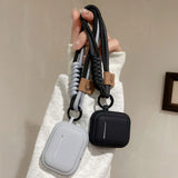 Popxstar  simple silicone earphone case for airpods pro 2 with hand rope black gray block protection cover for apple airpods 1 2 3 lovers