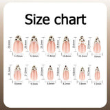 Popxstar  3D Bowknot Pearl Wearable Nail Art Fashion Leopard French Nude Almond Fake Nails Detachable Finished False Nails Press on Nails