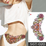 Popxstar Large Chest Waist Shoulder Back Waterproof Temporary Tattoo Sticker Lace Gemstone Flower Fake Tatoo Underboob Body Art For Women
